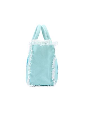 Borsa in canvas di cotone verde acqua SAINT BARTH KIDS | COL000100432L